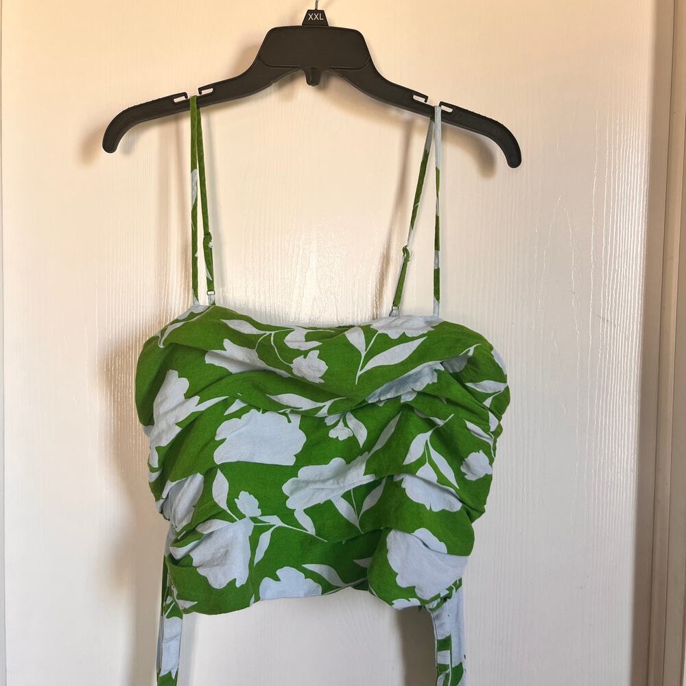 Kate Spade New York x Target Green Floral Ruched Side-Tie Cami Top | Size XL